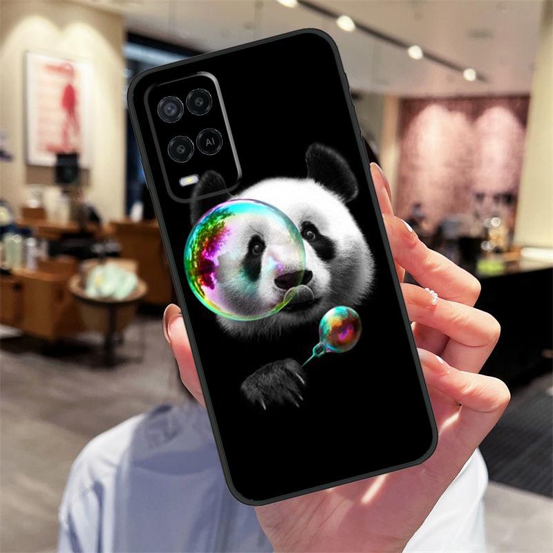 Cartoon Niedlicher Panda Bär Hülle Für Oppo A40 A60 A80 A18 A38 A58 A78 A98 A16 A76 A96 A15 A17 A77 A74 A94 A54 A57S Abdeckung