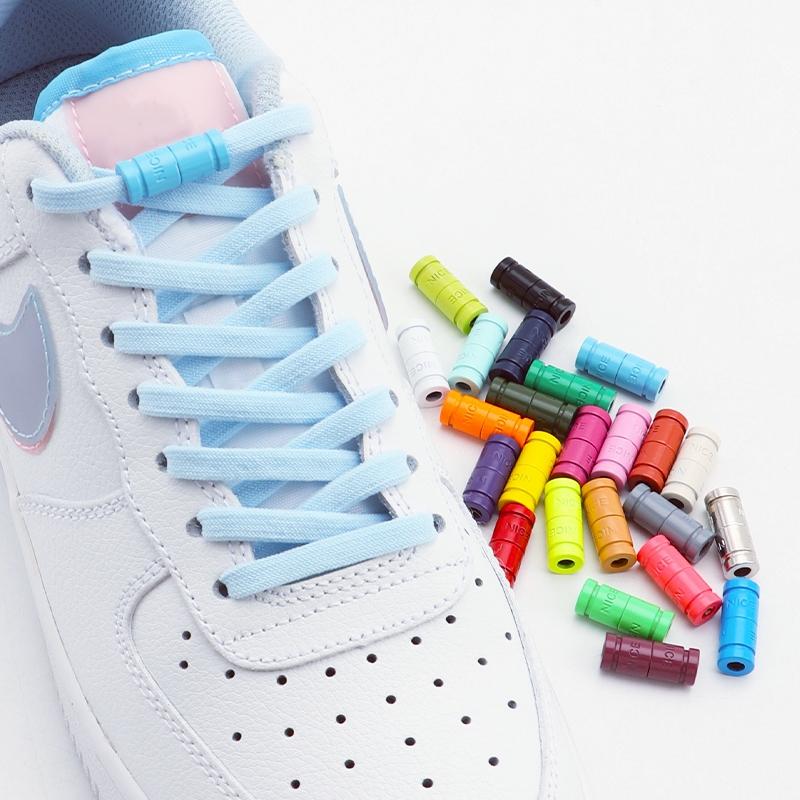 No Tie Shoe laces Elastic Laces Sneakers Colorful Capsule Lock Shoelaces Without ties Kids Adult 0.6cm Flat Shoelace for Shoes