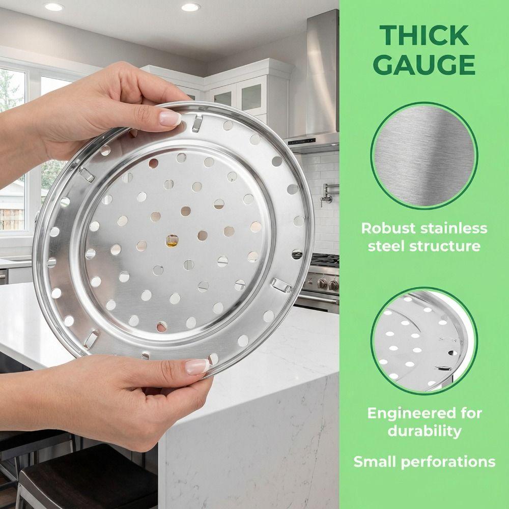 Support de mise en conserve Grille d'étuvage en acier inoxydable 26 cm/10,2 po Pieds amovibles Plateau d'étuvage Rond Épaissi Rack de cuisson Cuisson au four