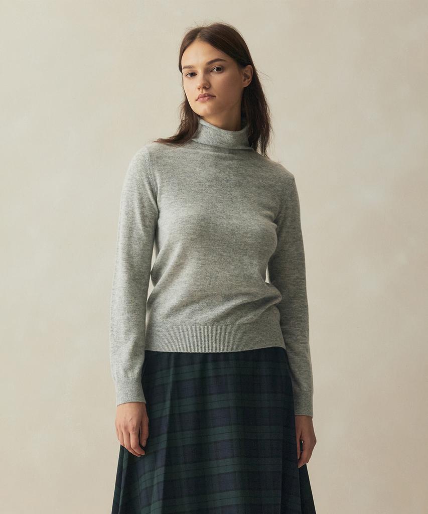 BROOKS BROTHERS Wool Cashmere Turtleneck Sweater (Light Grey) (Bbwuwb0002Xef)