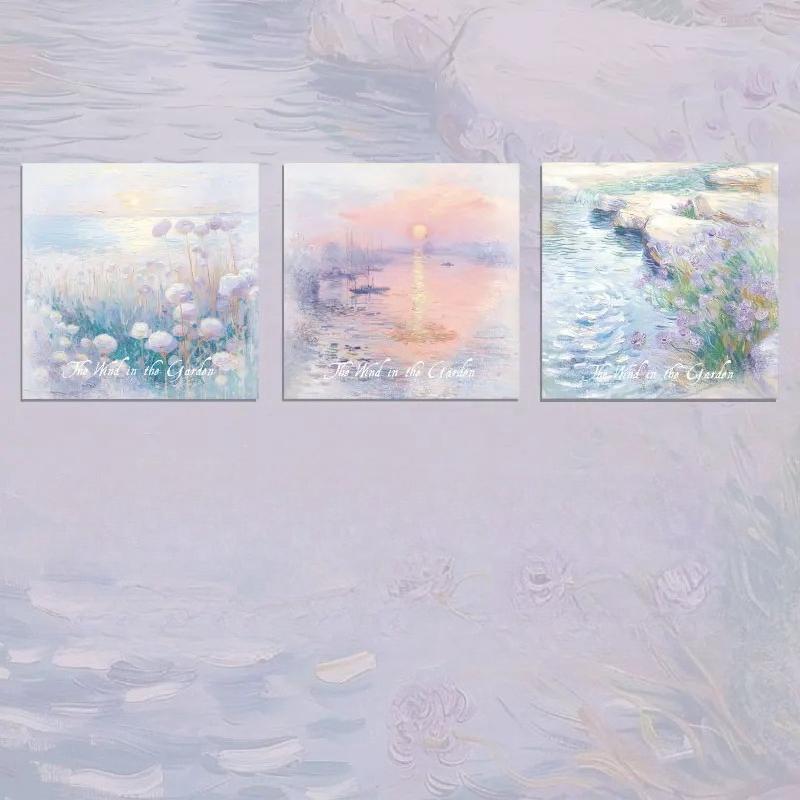 90sheets Light Dream Series Ins Landscape Illustration Material Notes Creative Handbook DIY Scrapbook Aesthetic Craft Paper