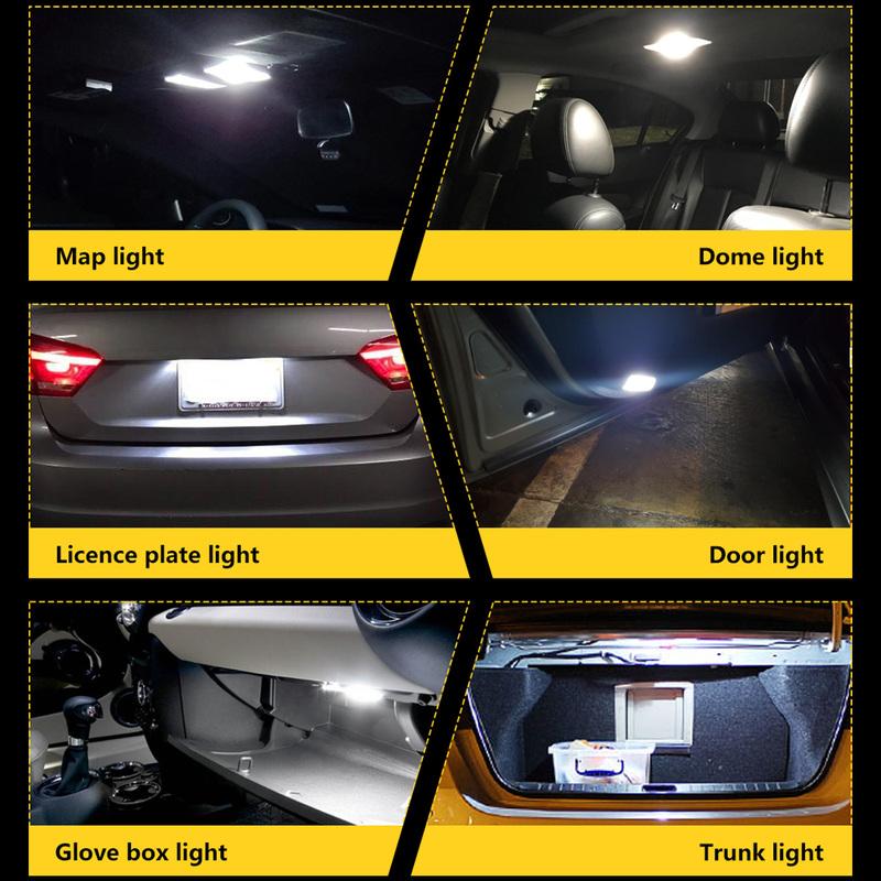 10x T10 W5W Car Led Interior Bulbs 6000K White 2835 SMD Technology For Lexus RX Honda CR-V Subaru Outback