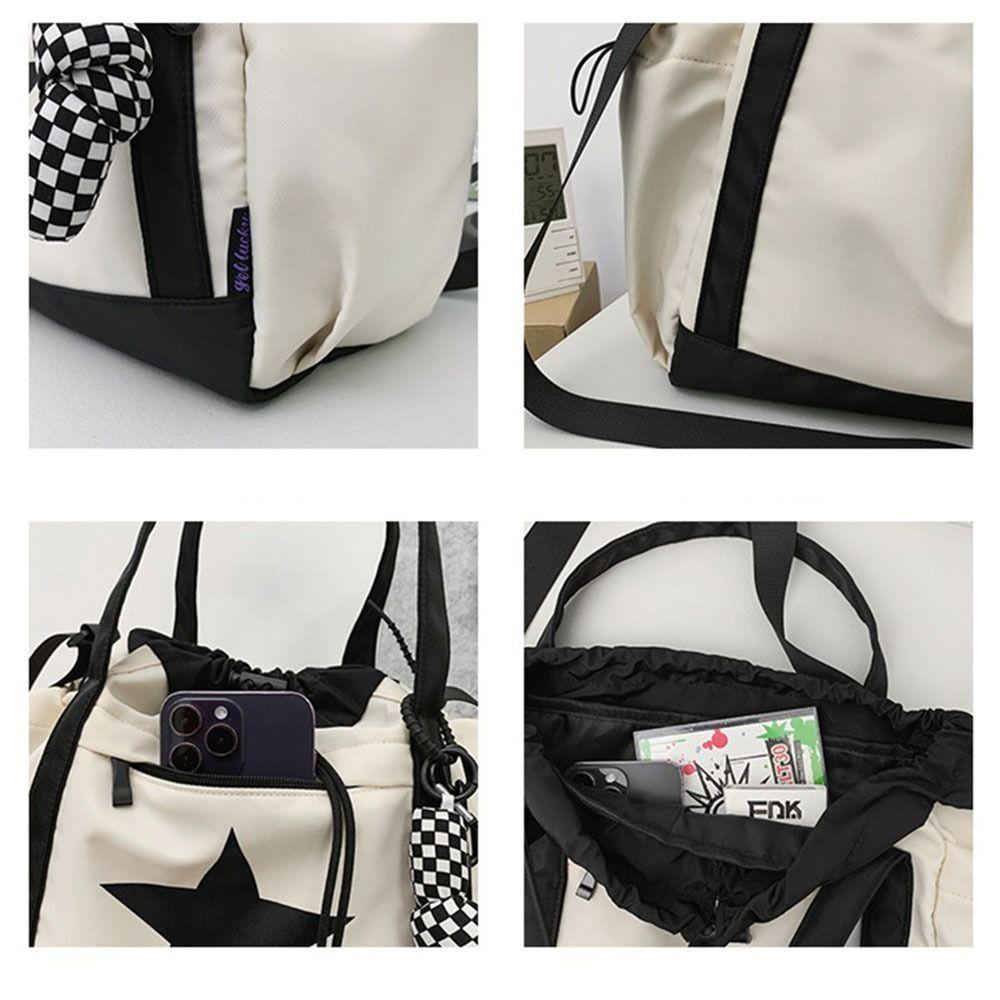 Nylon Star Tote Bag Drawstring Y2K Crossbody Bag Kawaii Large Capacity Shoulder Bag  Outdoor