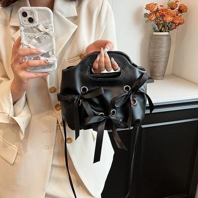 PU Zipper Interior Pocket Ladies Shoulder Bags Sewing Thread New Crossbody Bags for Women