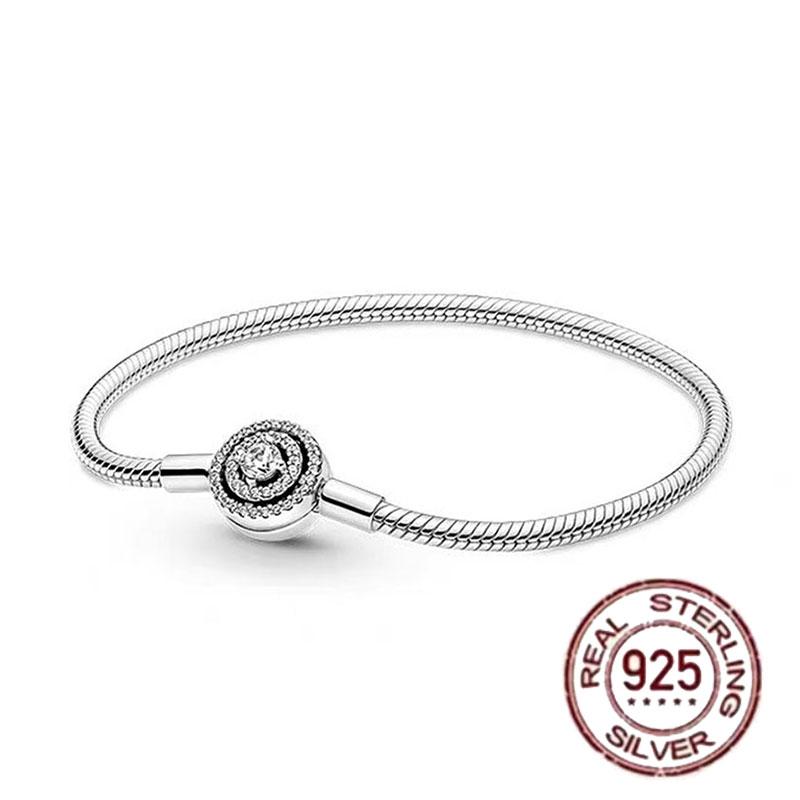 Best-selling 925 Sterling Silver Heart-shaped Crown Snake Bone Chain, Perfect for the Original DlY Bracelet! Ladies' Birthday Fa