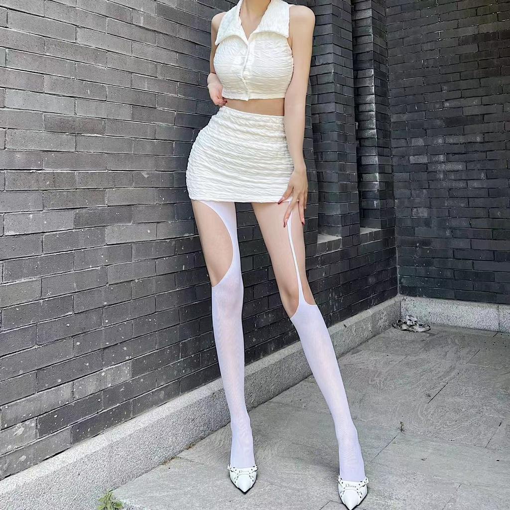Fishnet Stockings Butterfly Roses Floral Hollow Out Sexy Suspender Pantyhose Woman Irregular Gothic Hot Girl Black Stockings