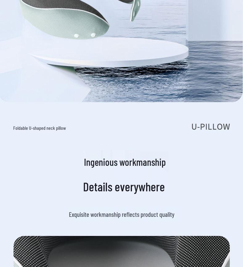 Compact U-shaped Memory Foam Travel Pillow with Neck Support
