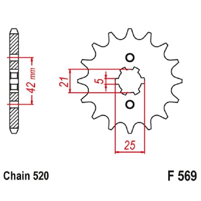 For Yamaha YZ250 YFM350X YFM125G TY350 YTZ250 IT400 YZ400 YZ490 WR500 DT250 SR250 XT250 RZ250 SR250 YFM350 520 Front Sprocket
