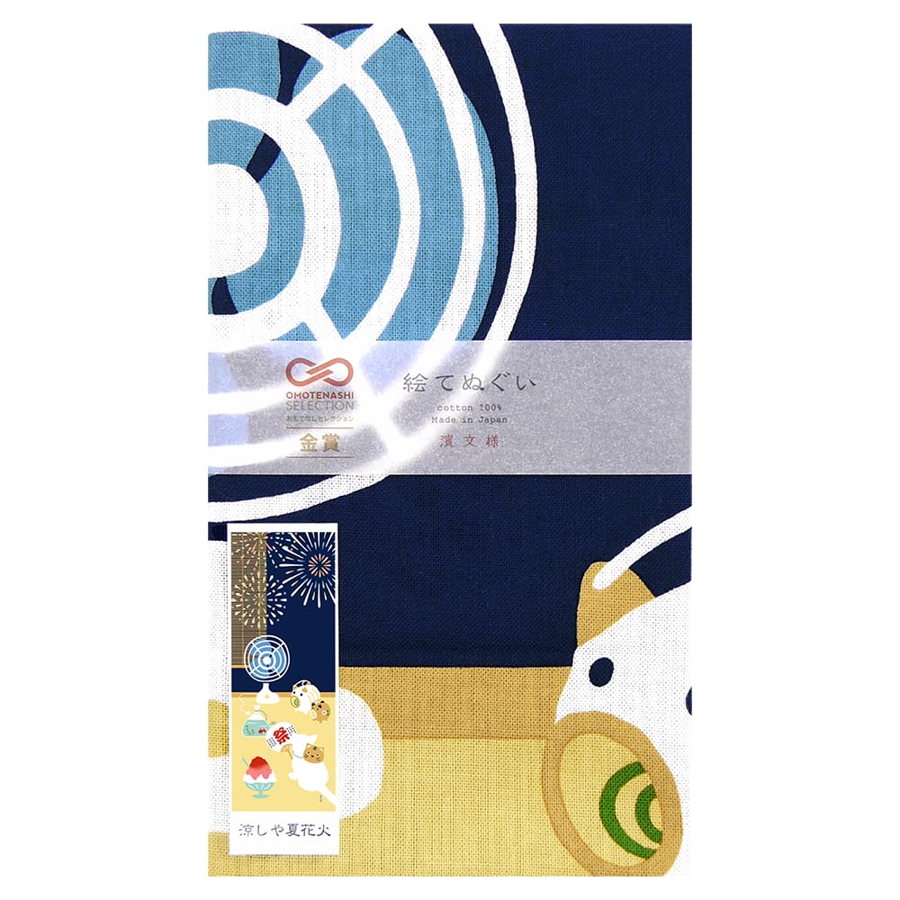 Hamamonyo Illustrated Hand Cool Summer Fireworks Towel