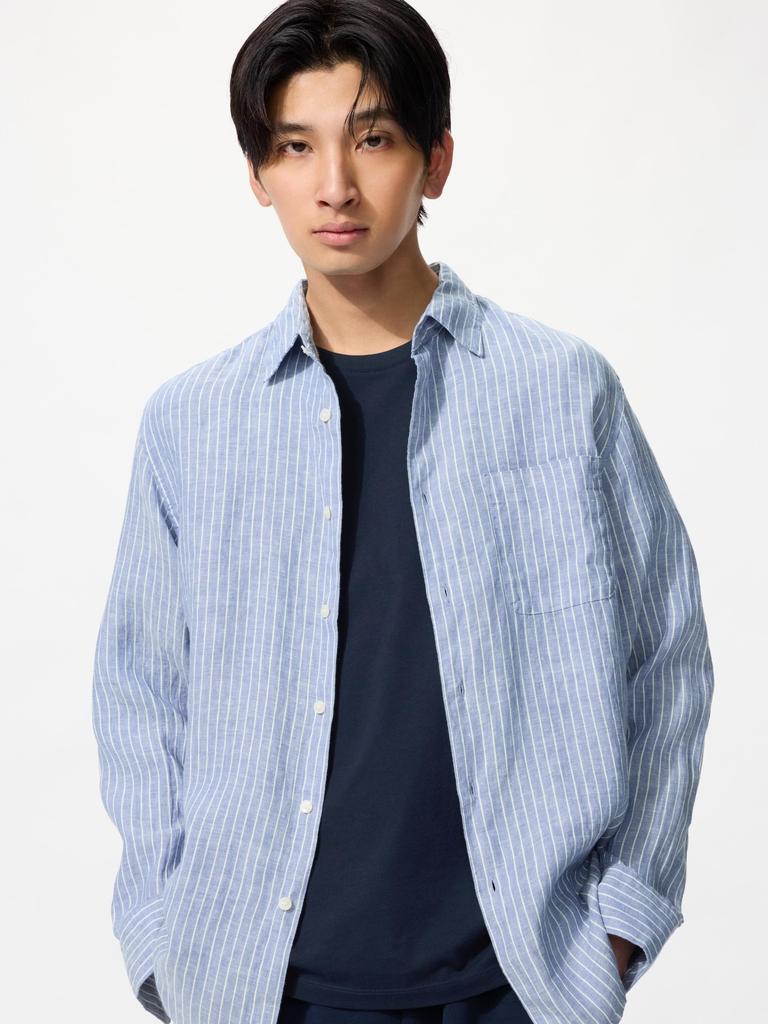 Uniqlo Japan Premium Linen Shirt Stripe