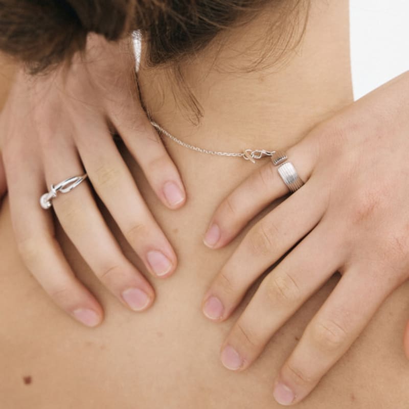 Poery Orbit Open Pinky Ring_Silver