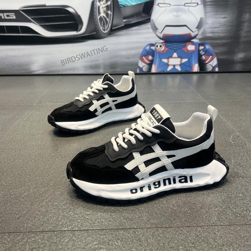 2025 Summer Men's Breathable Mesh Sport Shoes - Fashionable, Versatile, Thick-Soled Trendy Dad Sneakers