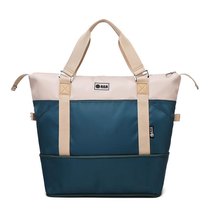 Large Capacity Color Block Travel & Gym Duffel Bag 45-55L