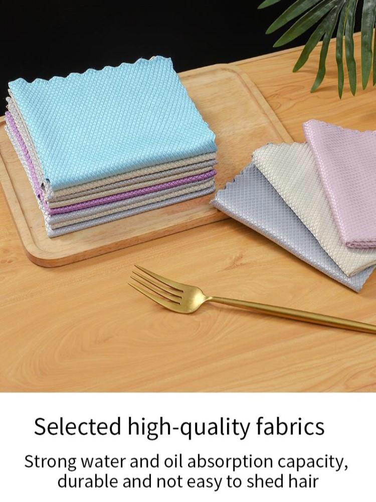Kitchen Microfiber Fish Scale Towel Cleaning Glass Rag Cleaning Windows Rag Multi-Purpose Super Absorbent Microfiber Fish Scale Towel