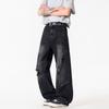 Summer Thin American High Street Ripped Jeans Men's Ink Splashing Wide Leg Baggy Pants Old Men's Pants