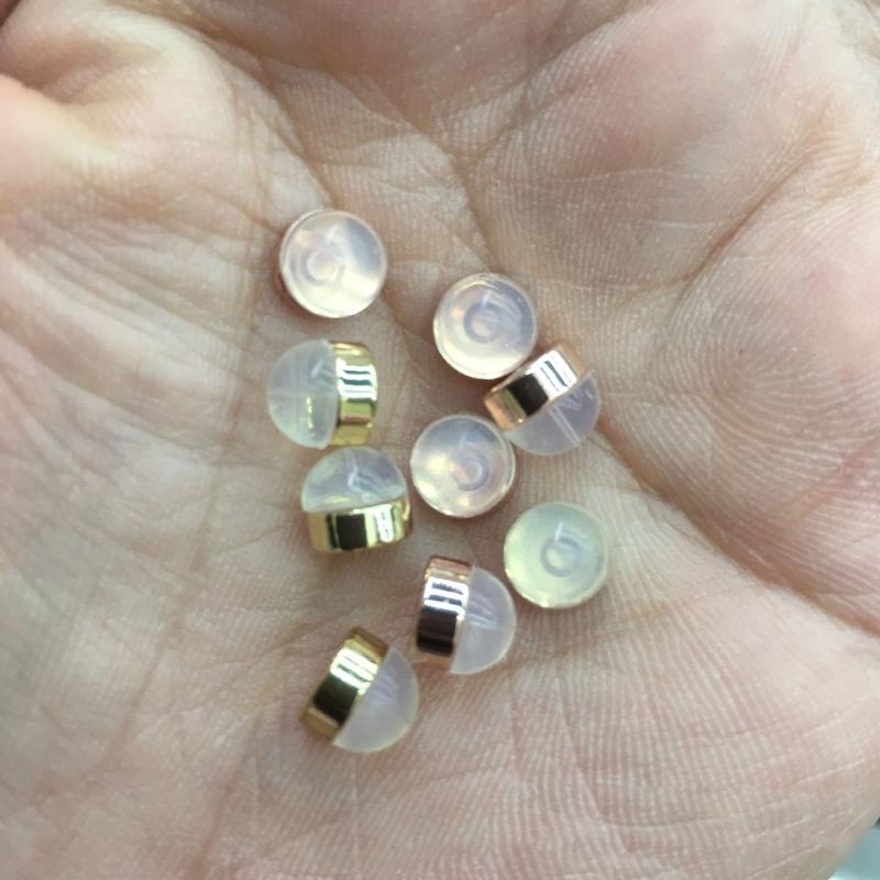 12 Pieces Soft Silicone Earring Backs for Studs Silver Gold Earring Replacements Hypoallergenic Safety Earring Back