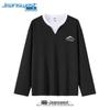 Jeanswest Men's Waffle Knit Layered Long Sleeve Tee