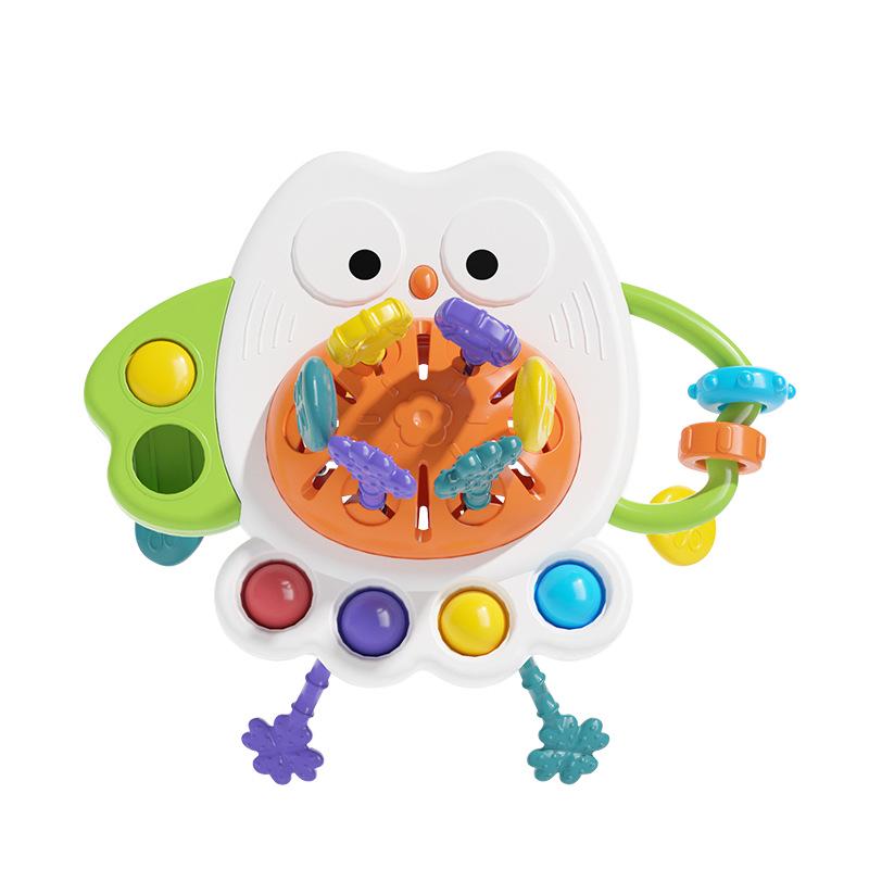 Cross-Mirror Rocket Baby Rattle Teether: Cute Soothing Toy for Newborns and Early Education