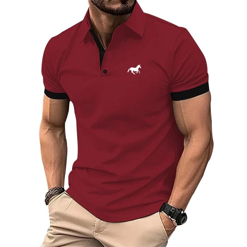 Men's Golf Shirt Polo Shirt Casual Sports Polo Collar Short Sleeve Fashion Color Block Patchwork Summer Regular Fit Golf Shirt