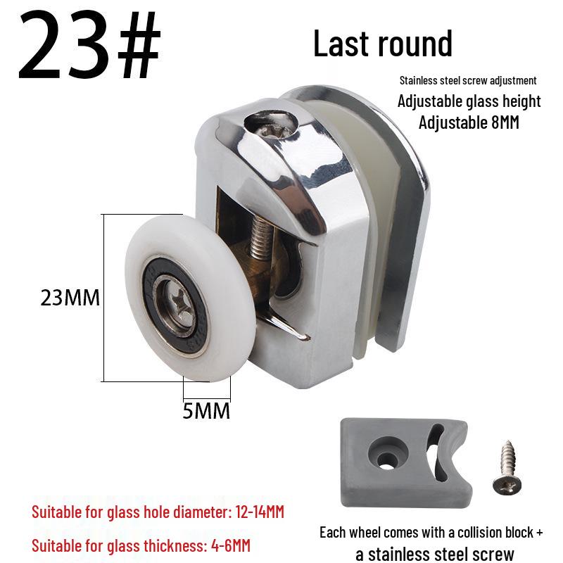 Vintage-Style Shower Door Round Arc Glass Sliding Door Hanger Wheel