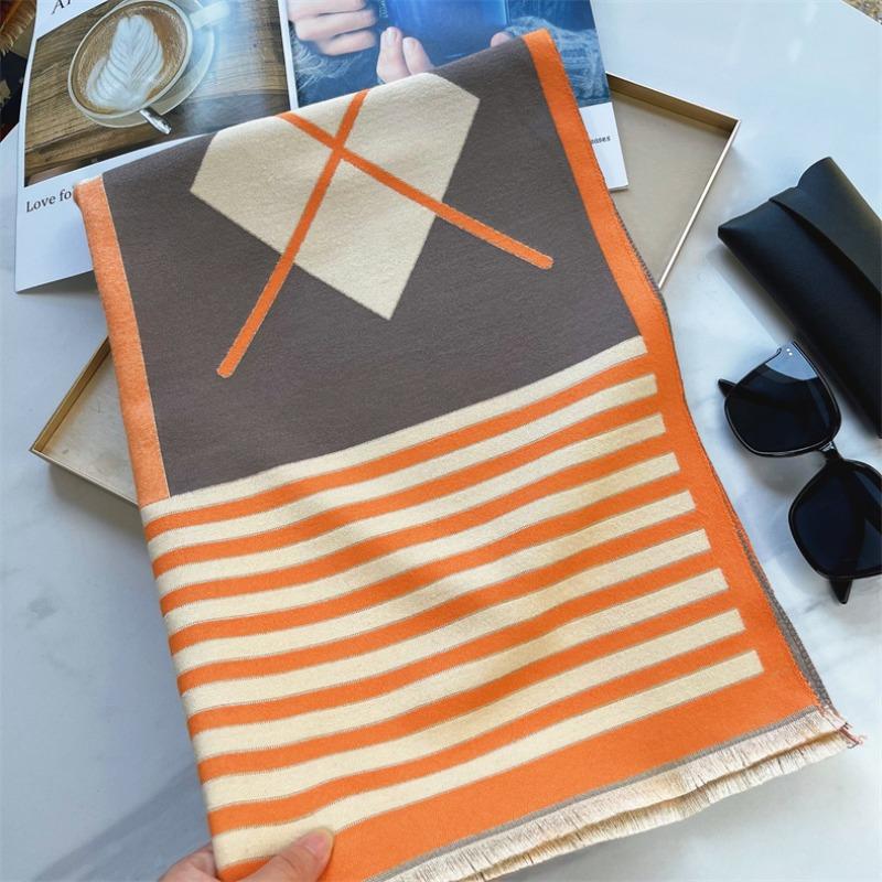 Thickened scarf women's winter warm long versatile imitation cashmere jacquard shawl scarf women
