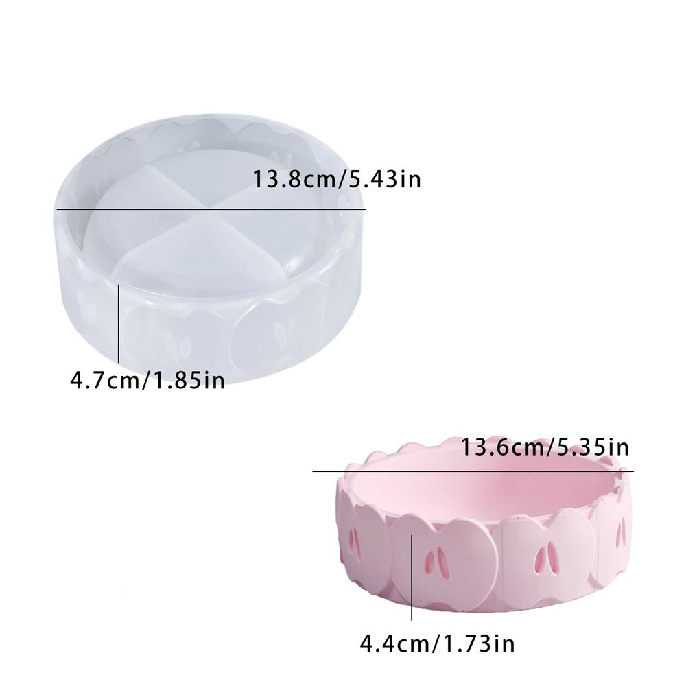 Apple Round Bowl Silicone Molds DIY Candle Storage Cup Gypsum Plaster Mould Table Fruit Flowerpot Plant Concrete Cement Mold