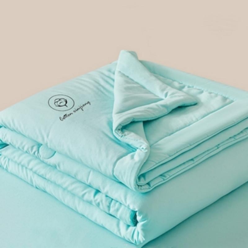1pc Unprinted Cotton Quilt  Cool Summer Air Conditioning  Solid Color  Skin Friendly  Washable  Lightweight