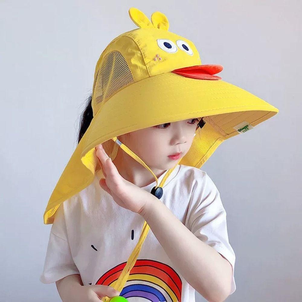 Anti UV Protection Kids  Beach Cap Neck Ear Cover Children  Bucket Hat Children Sun Hat  Summer