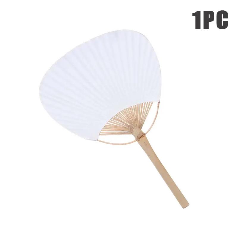 Pictura goală evantai de hârtie albă pură evantai de bambus alb pur, caligrafie, ventilator rotund, artă creativă, produs bricolaj pentru decorarea nunții