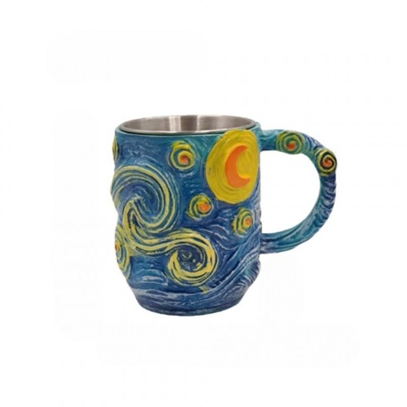 Resin Art Cup with Unique Star Night Design with Thermal Protections Ergonomic Grip Suitable for Hot Liquids