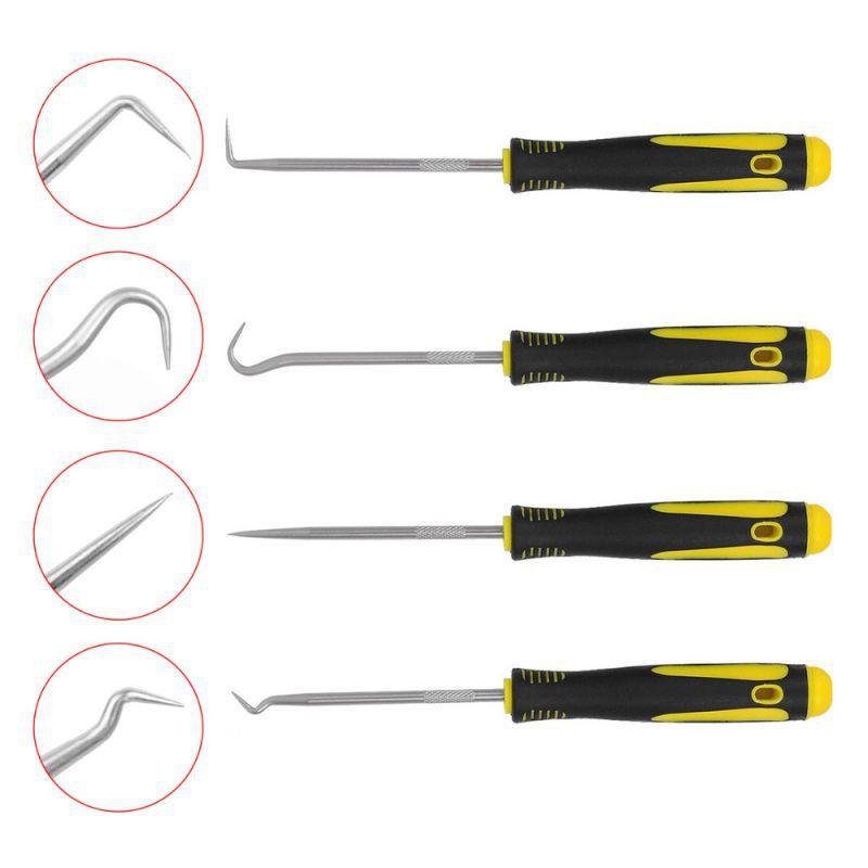 4-Piece Oil Seal Hook Set: Tire Repair & O-ring Puller Removal Tools