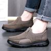 39-45 Winter Men Soft Cotton Anti Slip Plush Warm Casual Shoes Middle-Aged Elderly People Father Grandpa Flat Soled Canvas Shoe
