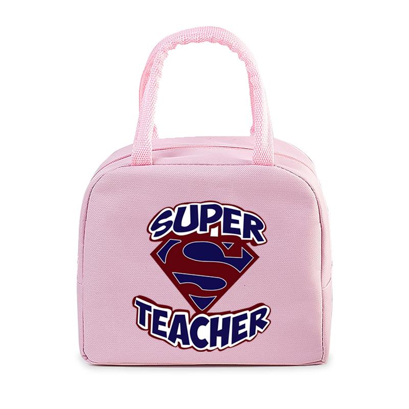 "Teachers Change The World" Pattern Women Men Portable Lunch Bags Funny Books Coffee Pencil Thermal Food Insulation Lunch Bag