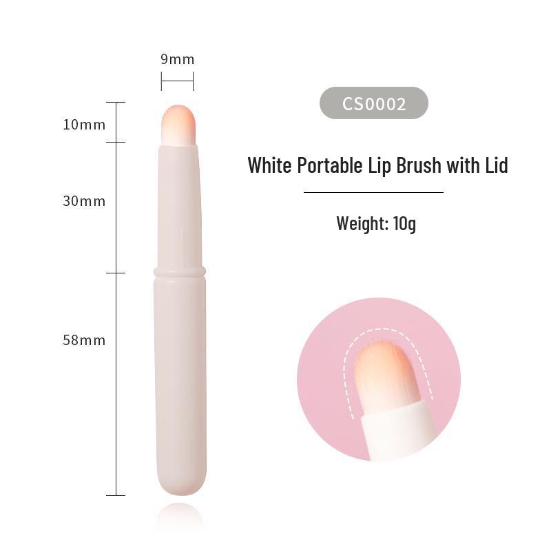 Dual-ended Retractable Lip & Concealer Brush with Lid - Portable, Multifunctional Beauty Tool