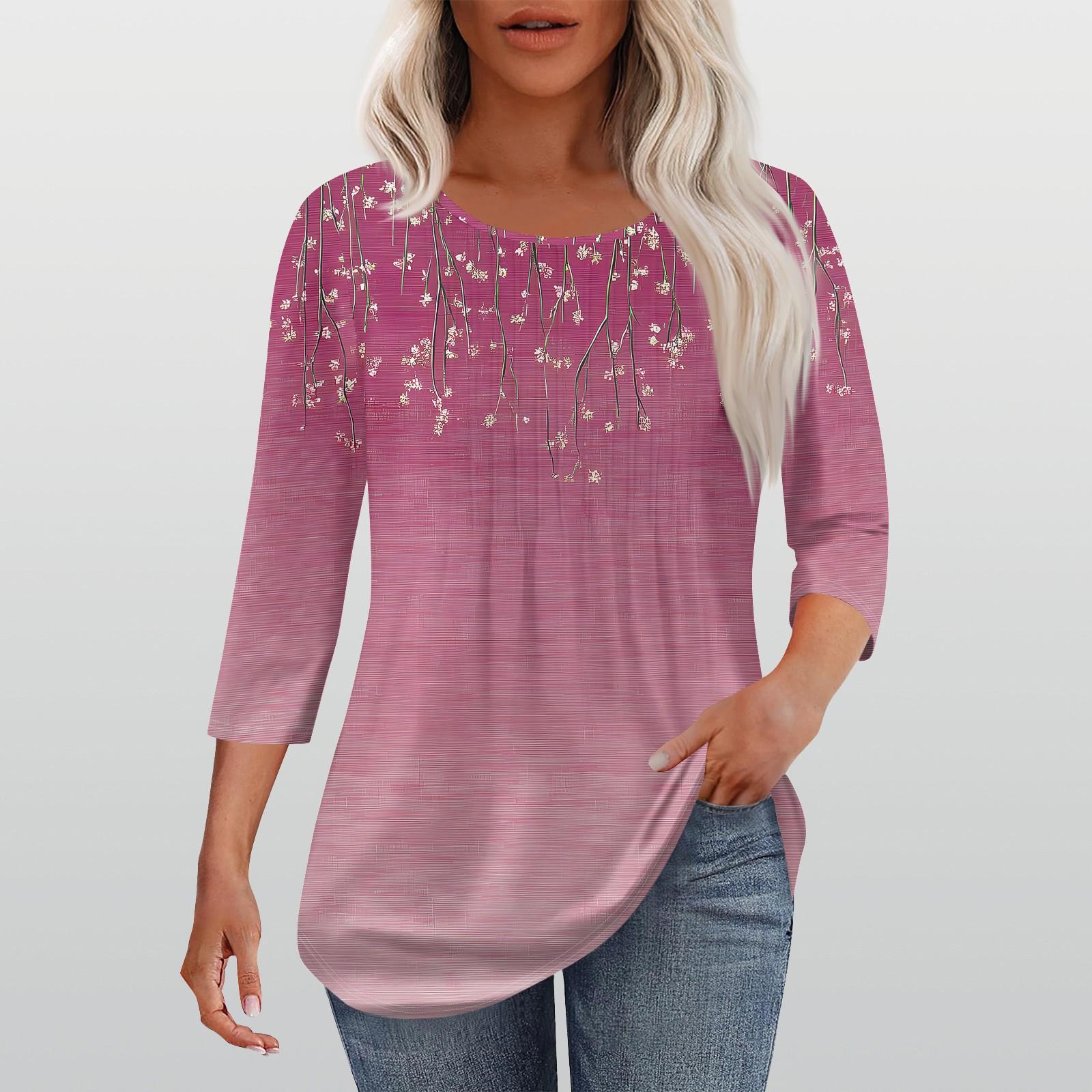 

Рубашки с длинным рукавом для женщин, модные повседневные футболки с круглым вырезом и принтом S