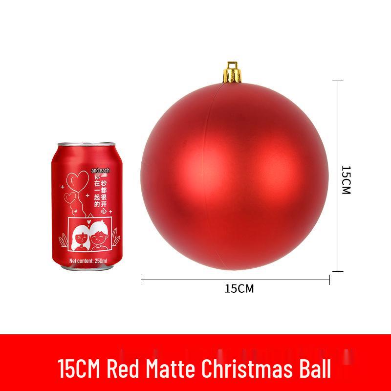 Red Shiny & Matte Glitter Christmas Ball Ornaments - Plastic Hanging Decorations (6-30cm) for Festival Scenes