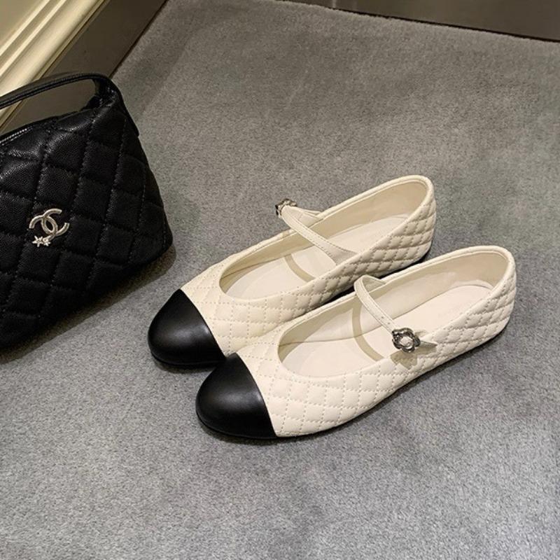 Grape Home~ Sheepskin Edition Sheepskin Pattern Round Head One-word Buckle Strap Rhombus Low Heel Mary Jane Single Shoes Women's Autumn