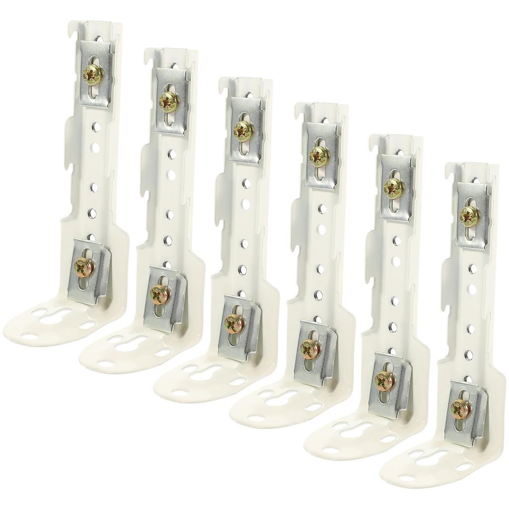 6Pcs Curtain Track Install Code Holder Premium Metal Wall Mount Brackets for Ceiling Track Curtains Residential Commercial