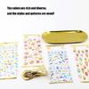 6Sheets Gold Foil Embossed Sticker Clear Cartoon PVC Resin Decorative Sticker for Journal Notebook Scrapbooking Supplies