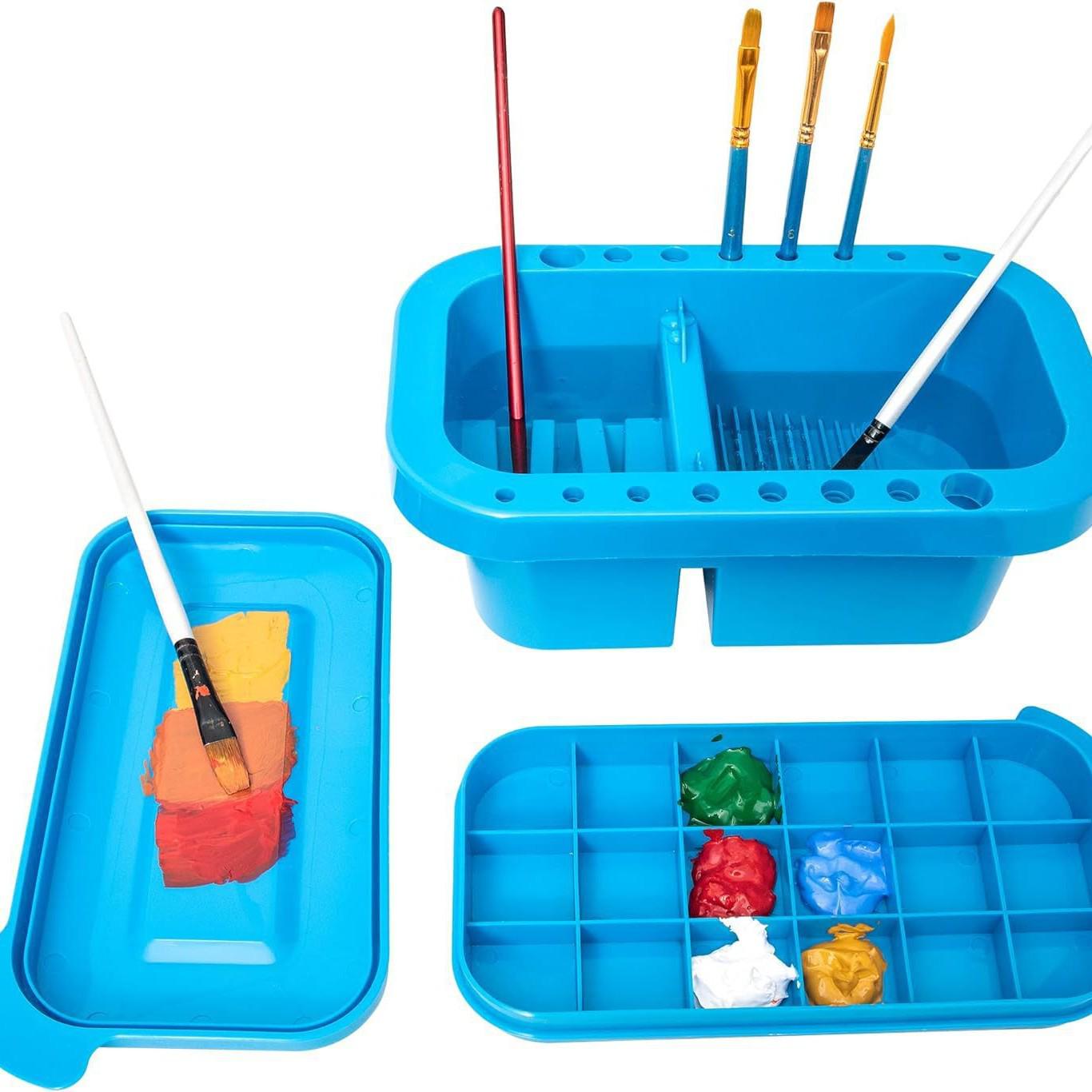 Colorful Multifunctional Portable Palette and Brush Washer Set