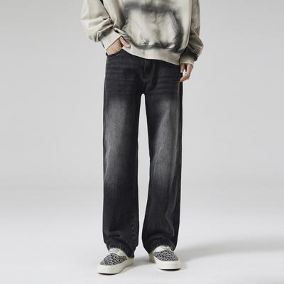 Men's Jeans Spring and Summer New Loose Straight Wide-leg Pants Men's Retro High Street Pants