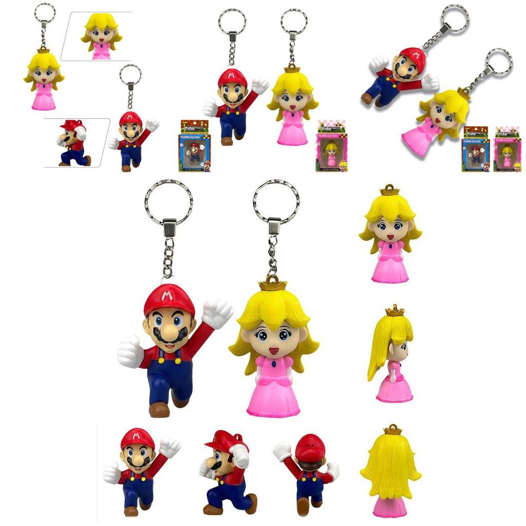 Portachiavi Ciondolo Action Figure in PVC Principessa Peach di Super Mario con Design a Cartone Animato