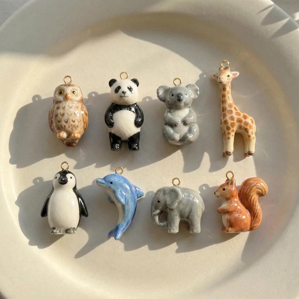 Animal World Panda, Koala, and Penguin Pendant Necklace - 18K Gold Color Retention