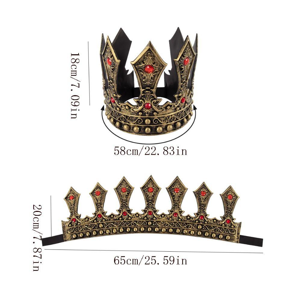 Středověký styl kovová knížecí tiára zirkon Halloween kostýmní doplňky jednoduchá královská koruna svatba