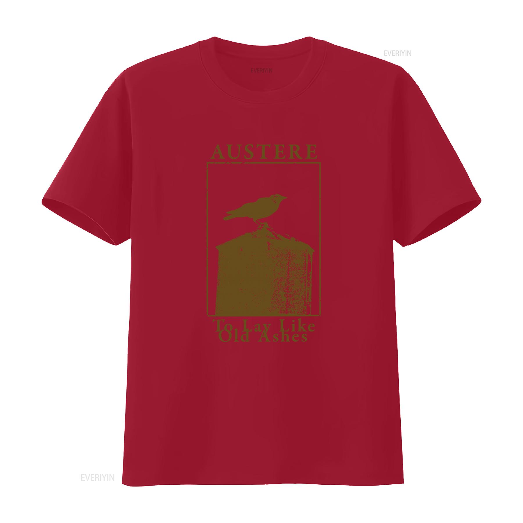 

New DTG T shirt AUSTERE to Lay Like Old Ashes Crow Design vintage Washed Stylish homme Soft Top For Everyday Wear S