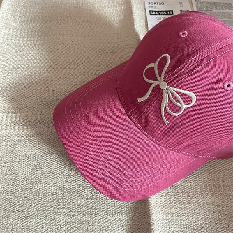 Embroidered Bowtie Hat PonytailHat Long Brims Baseball Hat Fashionable Sun Hat