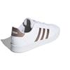 adidas Neo GRAND COURT K Leather Breathable Low Top Skateboard Shoes White Brown Kids' EF0101