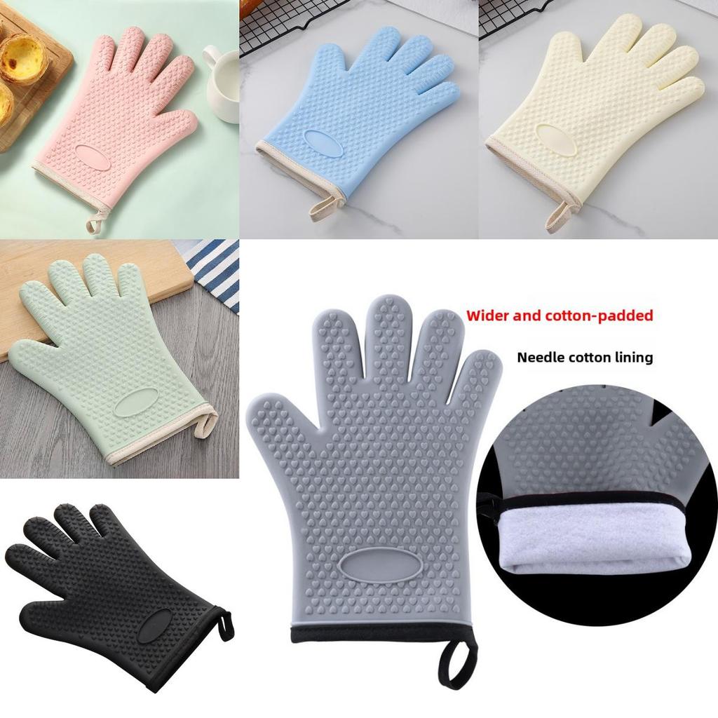 Guanti da forno in silicone con presa antiscivolo per la sicurezza in cucina, per cucinare e cuocere