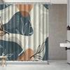 1pc Abstract art pattern shower curtain, polyester fabric, machine washable, with hooks, suitable for bathroom décor.