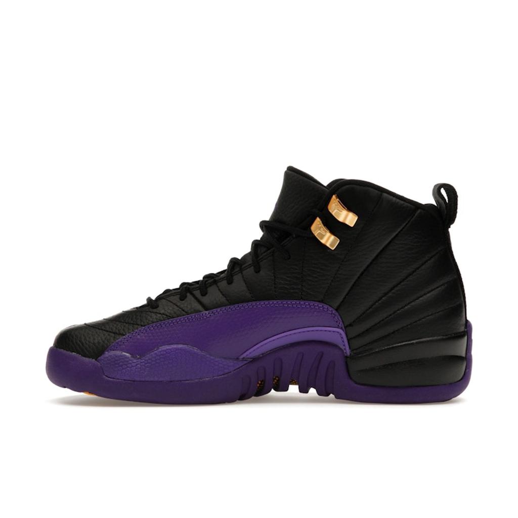 Air Jordan 12 Retro GS Field Purple Kids Sneakers Black Metallic-Gold Taxi 153265-057